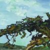 Vintage Painting Sailboat on Bay - Image 2