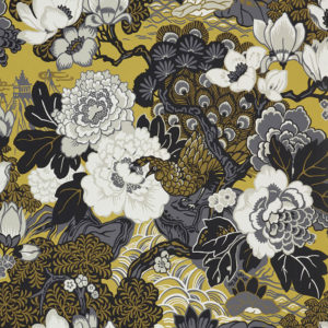 Shanghai Peacock Wallpaper-Brass