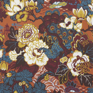 Shanghai Peacock Wallpaper- Cinnabar